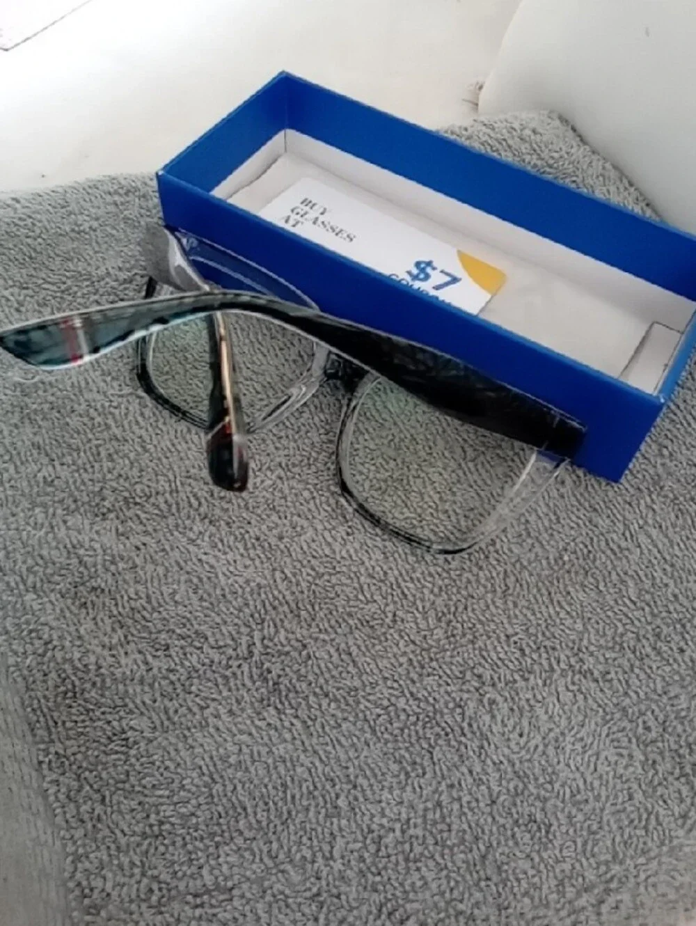 Transparent Square Women's Glasses with Subtle Blue Tint